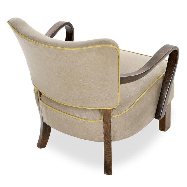 Set of Vintage Lounge Chairs by Jindrich Halabala For Sale - Image 4 of 9