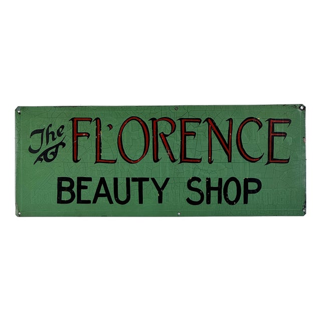 Double Sided Metal Trade Advertising Sign, a Beauty Shop & a Dentist For Sale