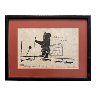 1970s Henry Napartuk Inuit Soapstone Relief Print, Signed For Sale