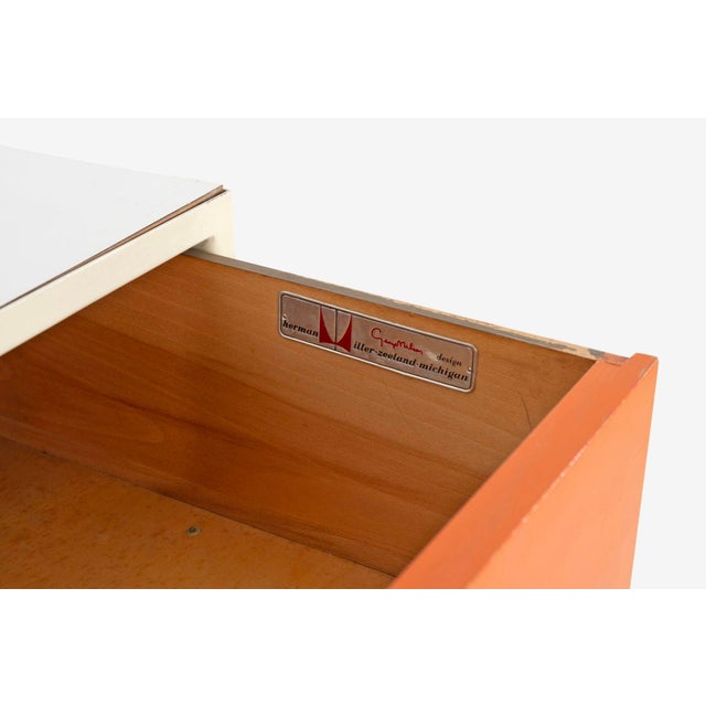George Nelson for Herman Miller Custom for Hugh DuPree Steel Frame Cabinets Orange and Yellow 1960, Pair For Sale - Image 9 of 12