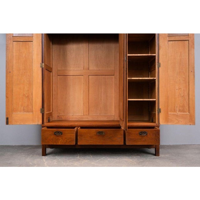 Early 20th Century Art Nouveau Wardrobe in Oak For Sale - Image 10 of 18
