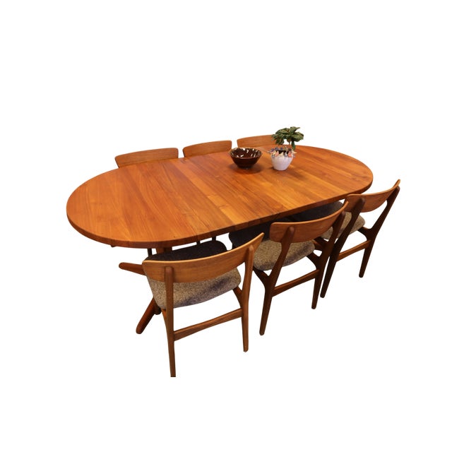 Danish Round Dining Table in Teak with Double Extension Leaves, 1960s For Sale - Image 18 of 18