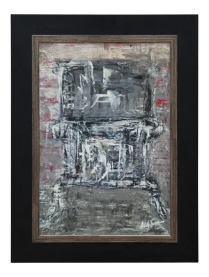 Late 20th Century Untitled Black and White Texas Abstract Expressionist Painting