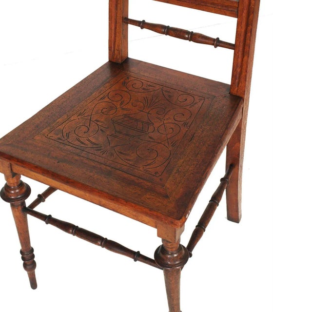 Set of 19th Century Turned Walnut Chiavarine Chairs For Sale - Image 3 of 6