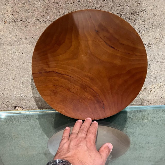 Wood Sculptural Cherry Wood Bowl by Rude Osolnik, Mid-Century Modern, Usa For Sale - Image 7 of 9