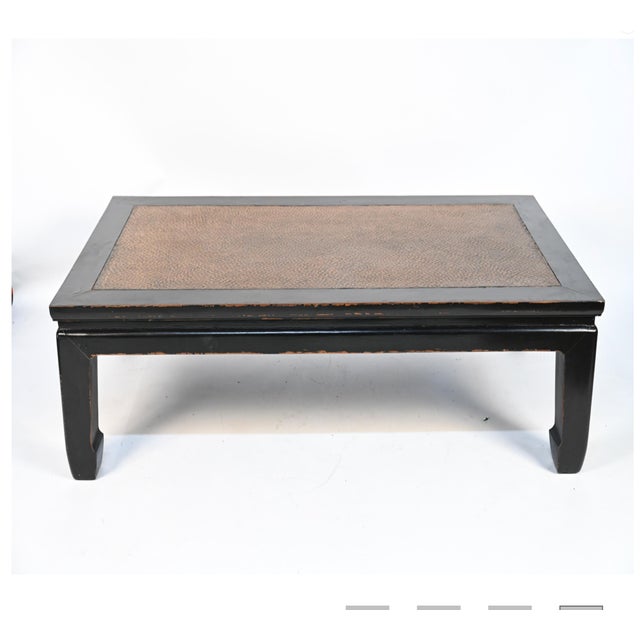 Antique Chinese Lacquered Rattan Top Coffee Table For Sale - Image 4 of 13