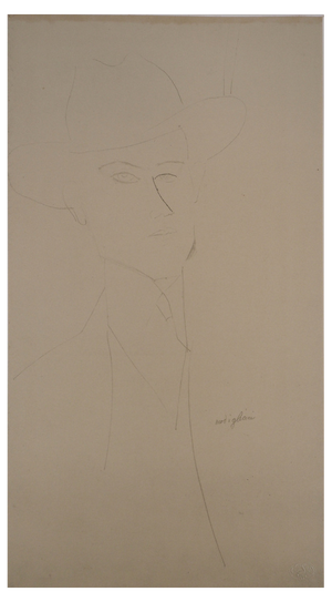 After Amedeo Modigliani, Man Wearing a Hat, 1959, Lithograph