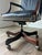 Traditional Hickory Chair Blue Leather Swivel Desk Chair With Nailhead Trim For Sale - Image 3 of 6