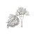 Mid-Century Diamond 18k White Gold Floral Spray Double-Clip Brooch For Sale - Image 4 of 7