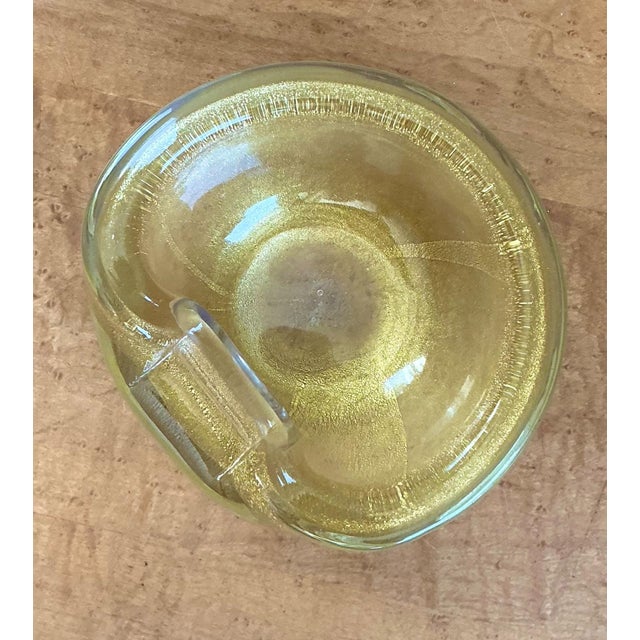 Vintage Murano Gold Flecked Glass Bowl For Sale - Image 9 of 12