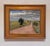 This oil on board painting captures a winding dirt road that stretches into a vast landscape, flanked by gentle hills and...