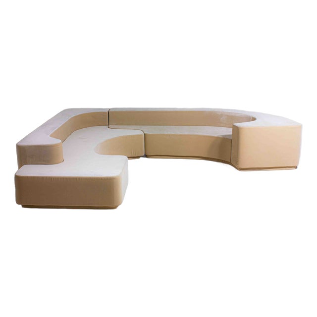 Set of Lara Sofa in Beige Velvet by Roberto Pamio for Stilwood, Italy, 1958 For Sale