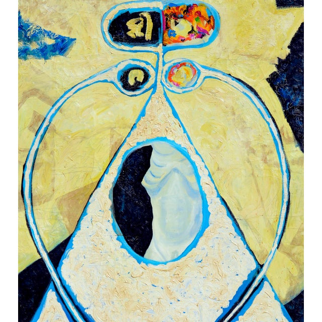 Mid Century Yellow and Blue Large Scale Abstract by Louis Earnest Nadalini For Sale In Monterey, CA - Image 6 of 7