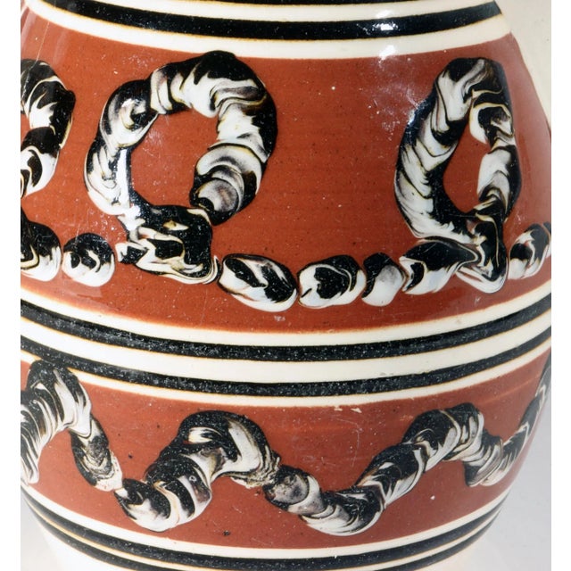 Antique English Mocha Pottery Earthworm Jug, Circa 1820 For Sale - Image 4 of 10