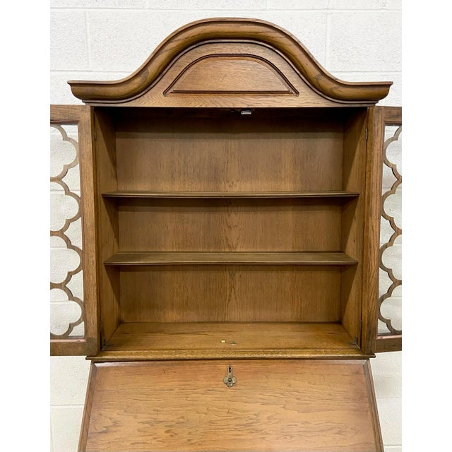 Vintage Jasper Style Drop Front Secretary Desk and Cabinet For Sale - Image 4 of 11