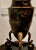 Large Chinoiserie Toleware Table Lamp in Black and Gold Lacquer, 1950s For Sale - Image 6 of 12