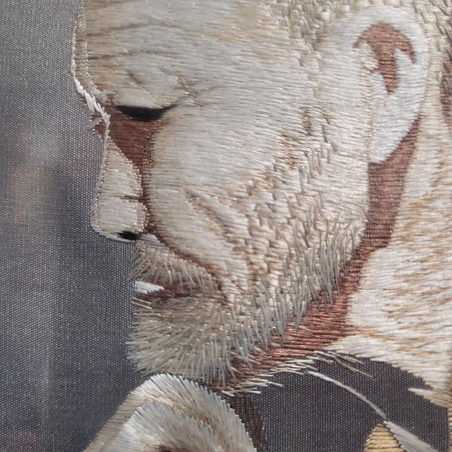 Japanese Artist, Portrait of a Thinker, 1920s, Silk For Sale - Image 9 of 11