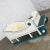 Early 20th Century Vintage Sleigh-Style Child, Doll or Dog Bed White With Blue Trim & Nail Head Design For Sale - Image 5 of 13