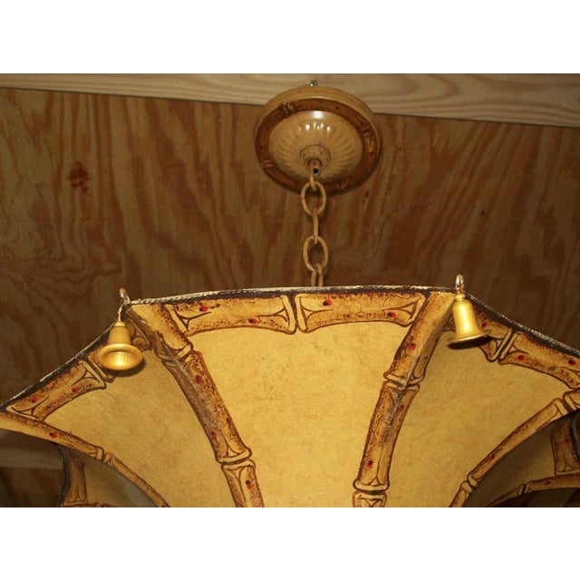 Bespoke Faux-Bamboo Painted Tole Fixture For Sale - Image 4 of 5