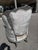 Vintage Painted Silver Leaf Upholstered Wingback Chair For Sale - Image 12 of 14
