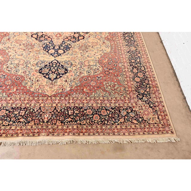 Vintage Hand-Knotted Persian Tabriz Room Size Wool Area Rug For Sale In South Bend - Image 6 of 9