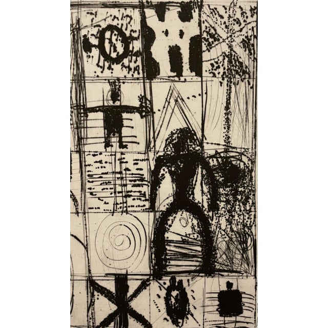 Mid 20th Century Santi Moix, Spanish Artist Santi Moix Aquatint Etching Ed 2/3 Surrealist Abstract Symbols For Sale - Image 5 of 7