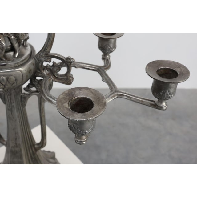 Art Nouveau Tin Candleholder from Achille Gamba, Italy, 1900s For Sale - Image 6 of 17