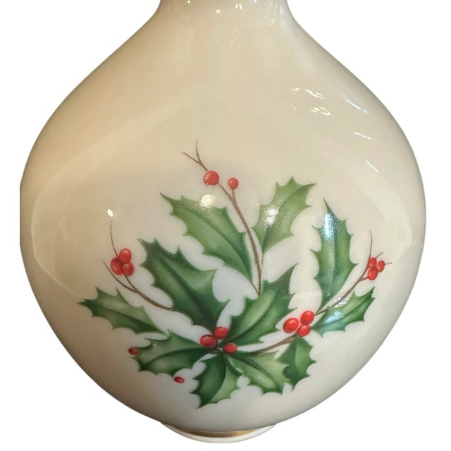 Vintage Lenox Holly Leaves and Red Berries Motif Bud Vase For Sale - Image 11 of 12