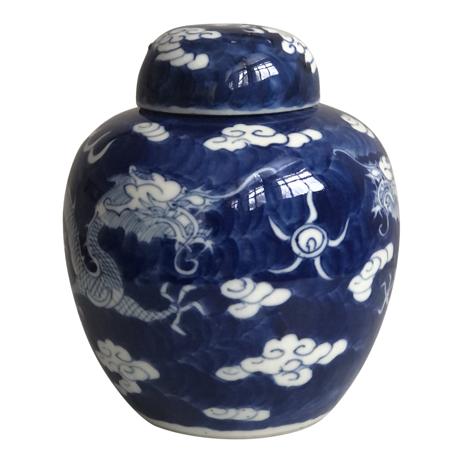 Early 20th Century Blue and White Chinese Ginger Jar Chairish