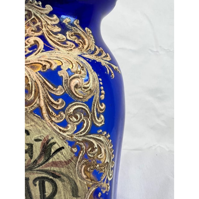 1990s Italian Colbalt Pharmacy Glass Vase For Sale - Image 9 of 13