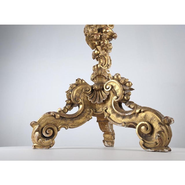 Baroque Torcheres in Golden Wood, 1800s, Set of 2 For Sale - Image 5 of 18