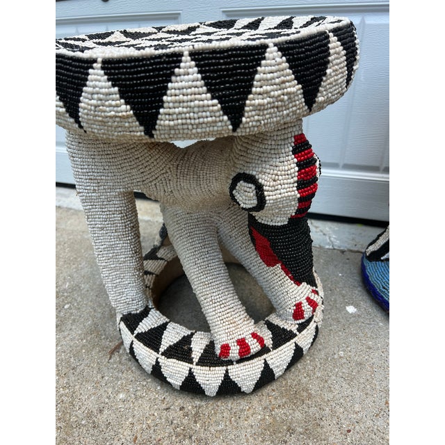 Piece of history: Bamileke Beaded Stool, a traditional hand-beaded stool from the Bamileke people of the Grasslands of...