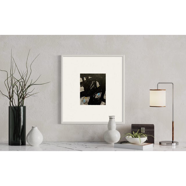 A classic example of traditional abstract expressionist painting by mid career artist Ben Junta. Sold Unframed