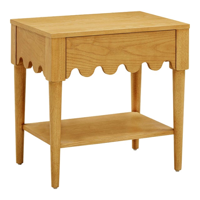 Oodle Wavy Scallop Natural Ash Nightstand For Sale