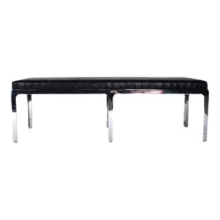 1930s Erwine & Estelle Laverne Black Chrome Bench For Sale