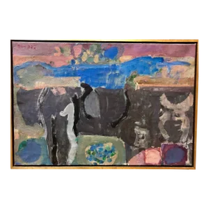 Hanna Ben Dov, Lyrical Abstract Israeli Expressionist Oil Painting