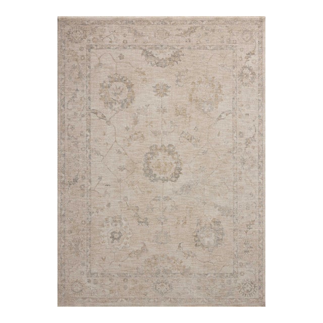 Chris Loves Julia x Loloi Louisa Oatmeal / Slate 2'-3" x 3'-10" Accent Rug For Sale
