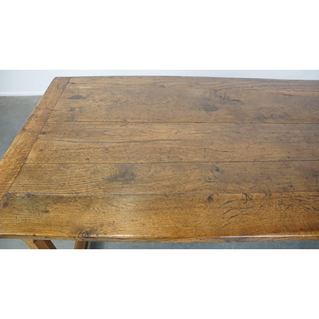 Wood French Oak Farmhouse Dining Table with Drawers For Sale - Image 7 of 18