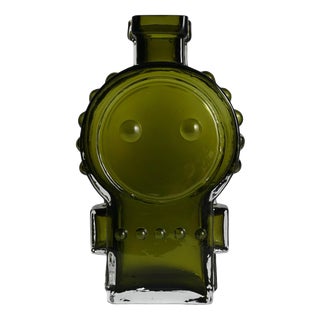 Vintage Green Glass Vase by Helena Tynell, 1968 For Sale