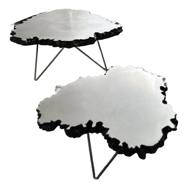 Palecek Nesting Lava Coffee Table- Set of 2 For Sale