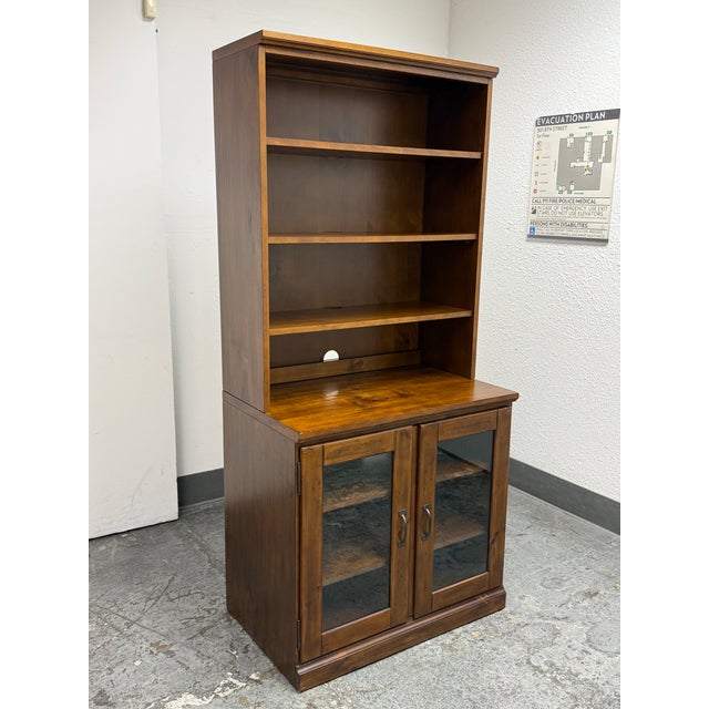 Traditional William Sonoma for Pottery Barn Printer's Two Piece Storage Bookcase For Sale - Image 3 of 12