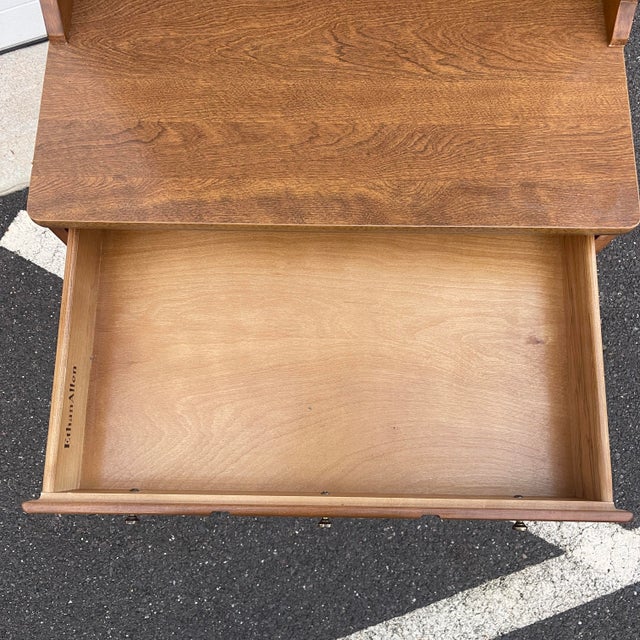 1980s Ethan Allen Heirloom Nutmeg Maple Custom Room Plan 24" Shutter Door Unit With Bookcase Top