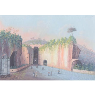 Italian Artist, Grotta di Pozzuolo, Gouache on Paper, 1900 For Sale