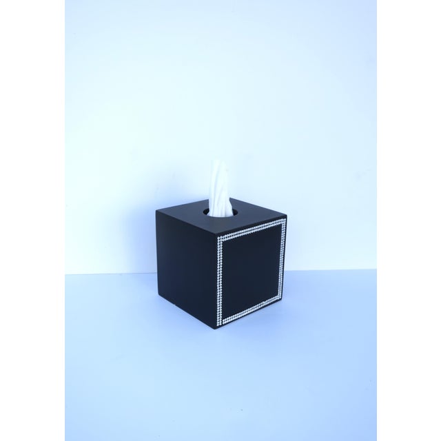 Metal Black Tissue Box Cover For Sale - Image 7 of 11