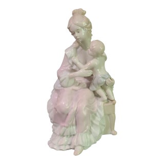 Vintage Fine Porcelain Mother & Child Figurine Marked Arnart KPM For Sale