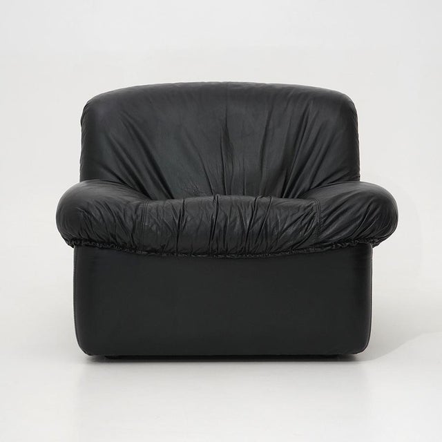 Animal Skin Modular Black Leather Armchairs, 1970s, Set of 3 For Sale - Image 7 of 15