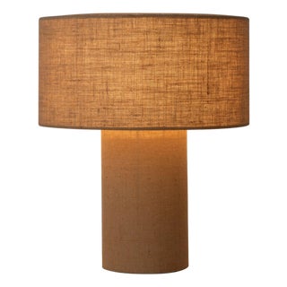 Moonlight Table Lamp - Woven Burlap Shade, Dimmer Switch For Sale