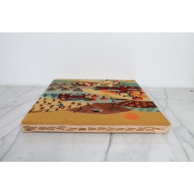 Vintage Folk Art Textile Country Farm Scene Wall Hanging For Sale In Milwaukee - Image 6 of 9