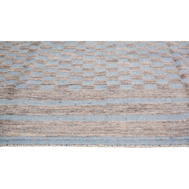 1990s Moroccan Hand Knotted Beni Ourain Rug With Organic Wool and Soft Texture,9'X12' For Sale - Image 4 of 7
