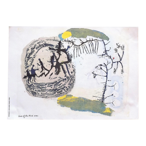 Vintage Mid 20th C. Abstract Signed Sister Mary Corita Kent Lithograph--"Cure of the Blind Man"